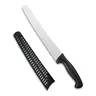 NULAS 10-Inch Serrated Edge Bread Knife with Cover, 1.4116 German Steel Durable Blade, Ergonomic Anti-Slip Handle, Black Sourdough Slicer for Home Kitchen Use, Ideal Birthday Gift