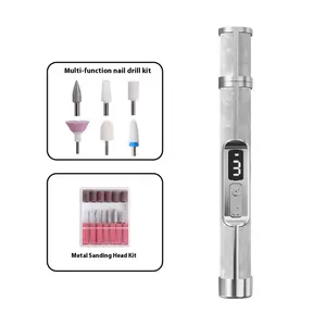 Professional nail salon electric nail buffing machine, USB charging, digital display, portable nail file, nail removal, dead skin removal, nail shaping, complete set of nail art tools
