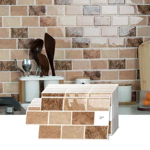 12 PCS 3D Retro Ceramic Self-Adhesive Tile Stickers, 6×12 Inches | Decorative Backsplash for Kitchen, Bathroom, Home & Restaurant Renovation