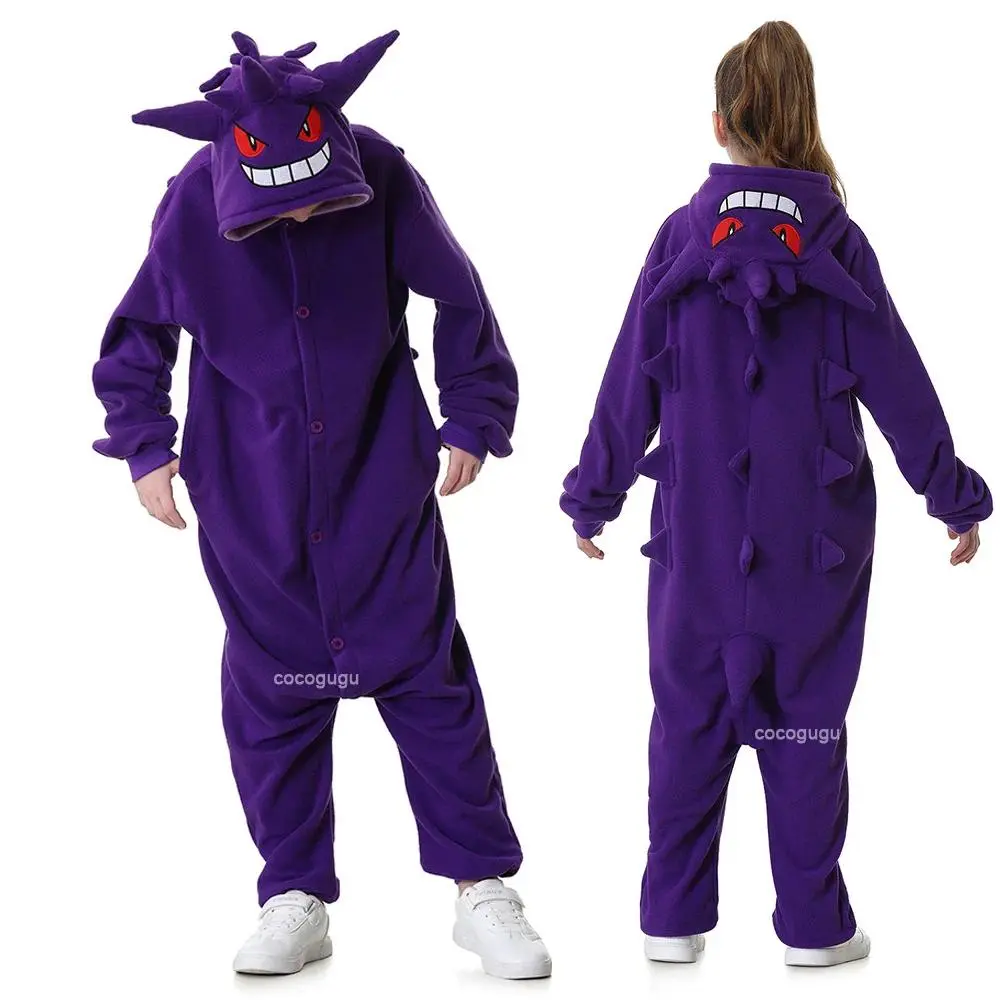 Gengar Costume  Cosplay Kigurumis Anime Cute Onesie Pajama Halloween Festival Party Suit Winter Outfit