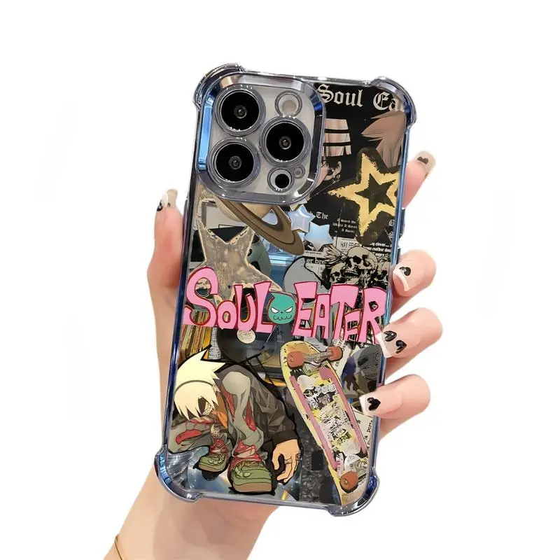 SY Soul Eater Phone Case Evans Crona Maka Albam Black Star Tsubaki Death the Kid Manga Anime, Anime Vintage Special Cover for iPhone 11 12 13 14 15 16 17 Pro Max Plus Air # IP+SE1