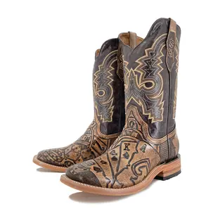 Men's Bulldog Hand Tooled Boots - Royal Flush Rustic