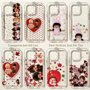 HOT Cute Monchhichis New Phone Case For iPhone 17 Promax 17 16 16e 15 14 13 12 11 Pro Max Air Plus & Samsung Galaxy S26 S25 S24 S23 S22 S21 EDGE Ultra Plus FE Shockproof soft silicone Transparent Cover Smartphone Cellphone Protection Protective Casing