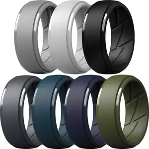 Men's Silicone Ring, Breathable with Airflow Slots - 10mm Width - 2.5mm Thickness