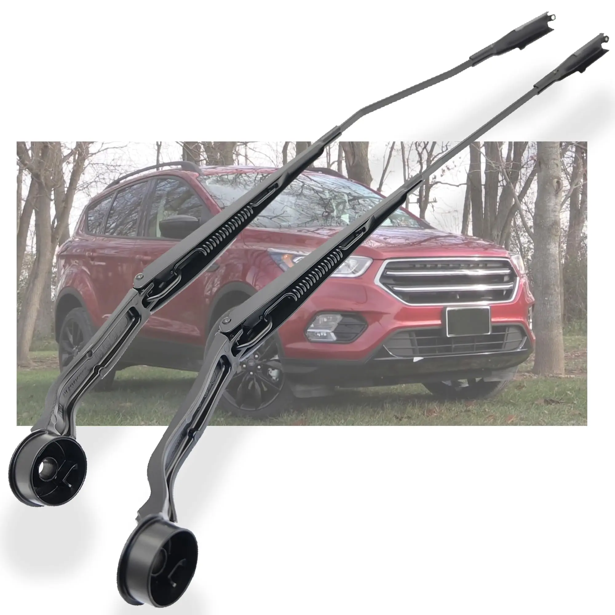1 Pair Front Windshield Wiper Arm Kit Noiseless Rust Protection Fits Compatible with 2013-2019 Ford Escape Replaces OE CJ5Z17527A CJ5Z17527B 43513 43514