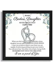 1 piece infinite heart pendant necklace birthday gift for daughter style with blessing card and box Love Heart Necklace