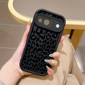 Winter Leopard Print Phone Case Casing for Google Pixel 9 9a 8 8a 7 7a Pro Xl 5g, Anti-Fall Soft Tpu Back Cover, Stylish Protective Case