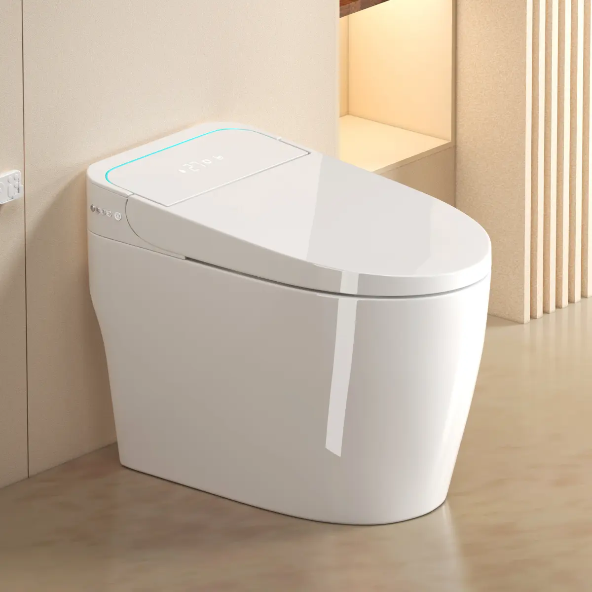 Bellemave Unique Smart Toile,  One Piece Toilet with Bidet Built In,Intelligent Toilet Auto Open/Close Seat.Bidet toilet with Dryer and Warm Water
