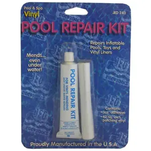 JED Pool Tools Vinyl Pool Liner Repair Kit - Waterproof Glue, Patches, Underwater Fix Capability, 42+ sq.in. Coverage for Vinyl Liners