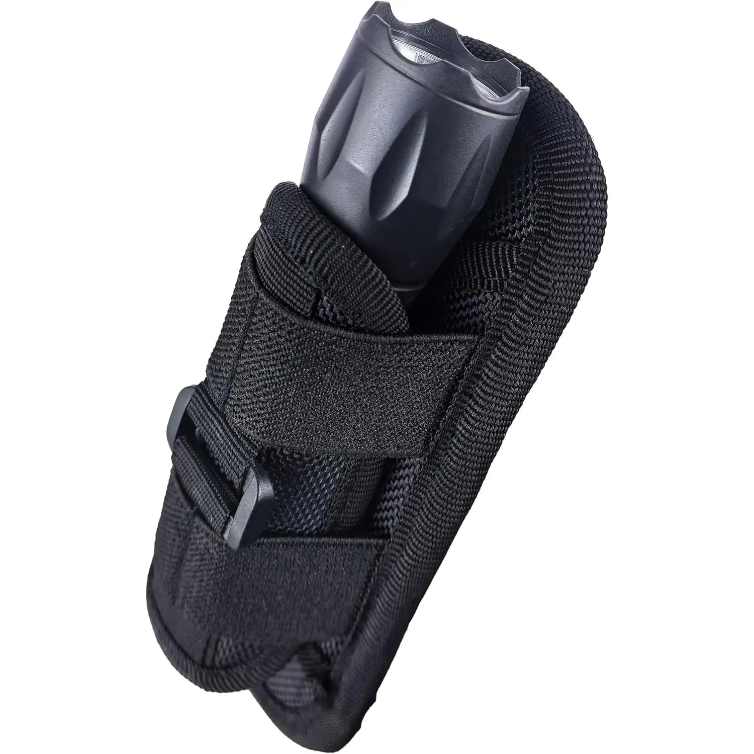 1000D Nylon Tactical Flashlight Holster - Duty Belt Pouch with Swivel Clip, Secure Hold, Hands-Free Use - 1-1.4" Fit Range Tactical Equipment for Police, Outdoor Hunting