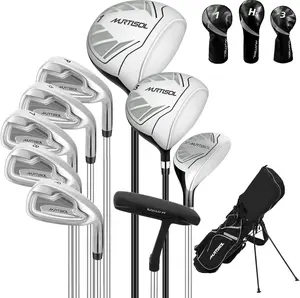 XDriveMax 10 Pieces Complete Mens Womens Golf Clubs Set Right Hand for Men Women Includes Stand Bag with Rain Hood, 1#Driver 3#Wood #5 Hybrid,with 3 Head Covers, 6# 7# 8# 9# PW# Irons and Putter