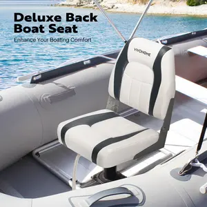 VIVOHOME 2 Pack Folding Boat Seats, Waterproof Boat Captain Chairs, 4 Mounting Screws Included