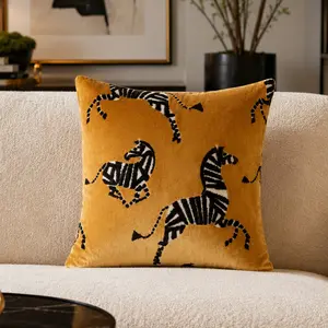 Amber Zebra Mustard Pillow