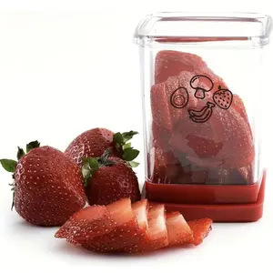Multifunctional Fruit and Vegetable Slicer, Portable Cup-Style Kitchen Slicer and Egg Cutter with Stainless Steel Blade, Strawberry and Vegetable Cutting Tool