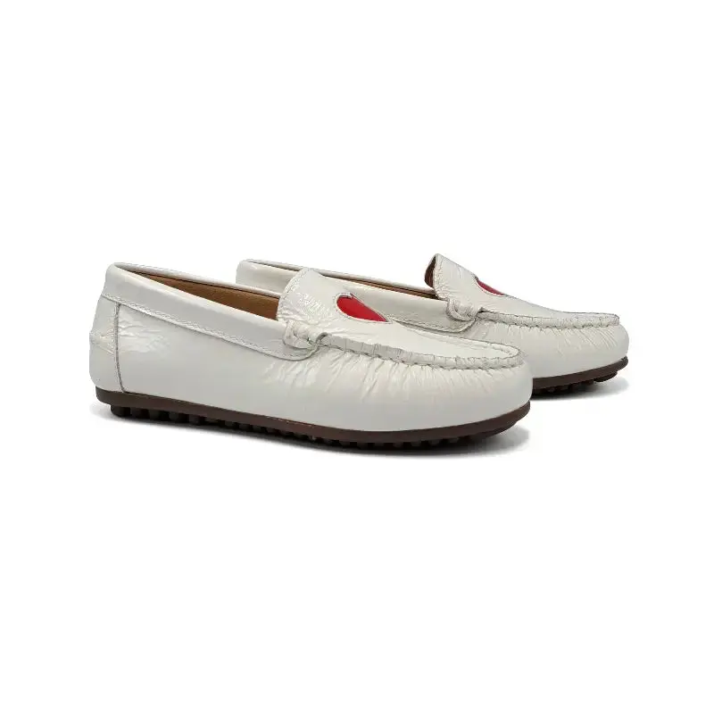 LMDI White Heart Patent Leather Loafer