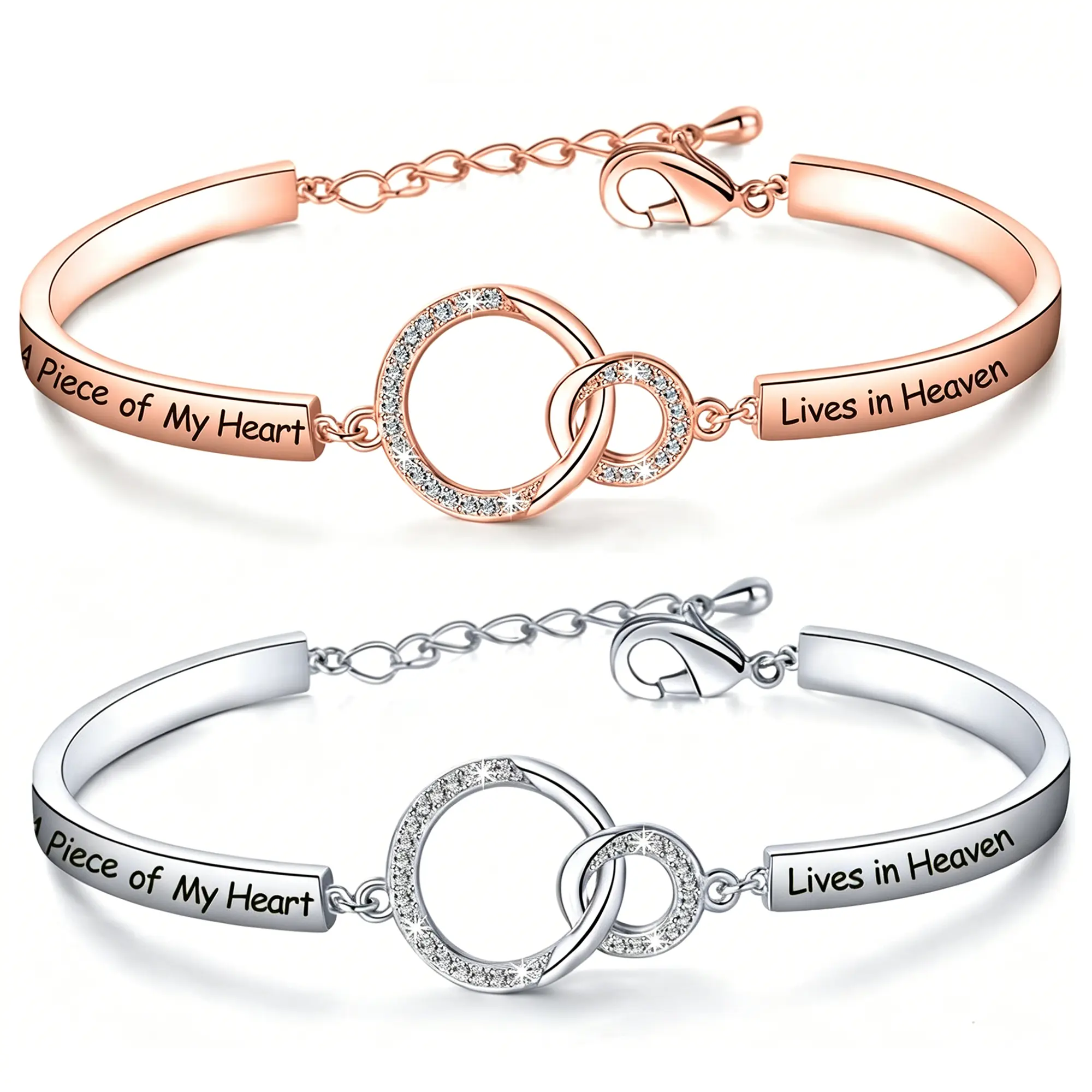 Memorial Jewelry Sympathy Gift A Piece of My Heart Lives In Heaven Bracelet Loss Jewelry Gift