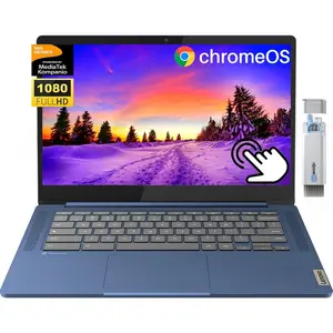 Lenovo Newest Slim 3 Chromebook Laptop, 14″ FHD IPS Touchcreen, MediaTek Kompanio 520 Processor,4GB RAM, 128GB (64GB eMMC+64GB SD), WiFi6, Webcam,13+ Hrs Battery, Chrome OS, with Cleaning Kit