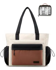 【NEW IN】LOVEVOOK Tote Bag for Women, Puffer Work Tote with Zipper, Compartments, Travel Handbag for Nurse, Teacher, Daily Use, Gym Summervibes