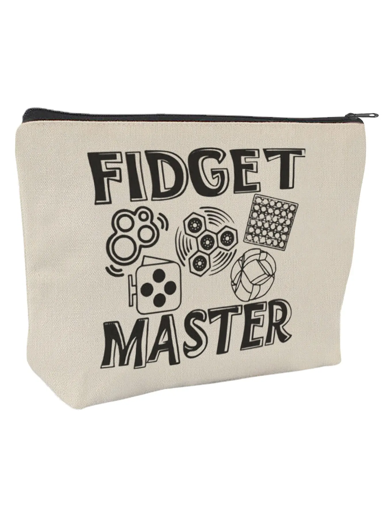 Fidget Toy Storage Bag for Kids Adults Sensory Toys Accessories Organizer Large Capacity Canvas Pouch ADHD Anxiety Relief Gifts "Fidget Master" Gamer Fans Birthday Xmas Present