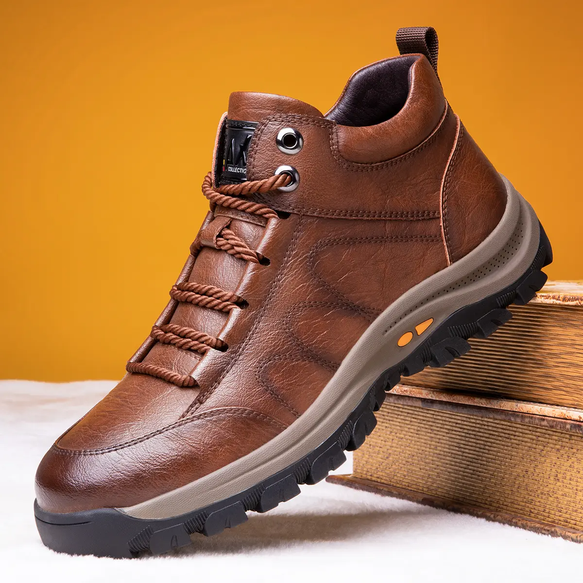 Men's Work Boots Comfortable Lace-Up Ankle Boots with Cushioned Anti-Slip Sole, Pu Leather, Casual Wear, All Seasons, Everyday Style, Us Sizes, Laces, Men's Accessories, Male, Midsole Design, Hiking Style Shoes, Outdoor Trekking Footwear