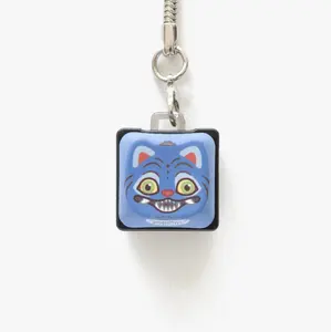 MAO Blue Tiger Clicky Keychain Fidget - Cat-Shaped Key Caps, Customizable, Includes Bonus Tail Charm, Blue Gateron Switch, 0.75"W x 1"H x 1"DBonus