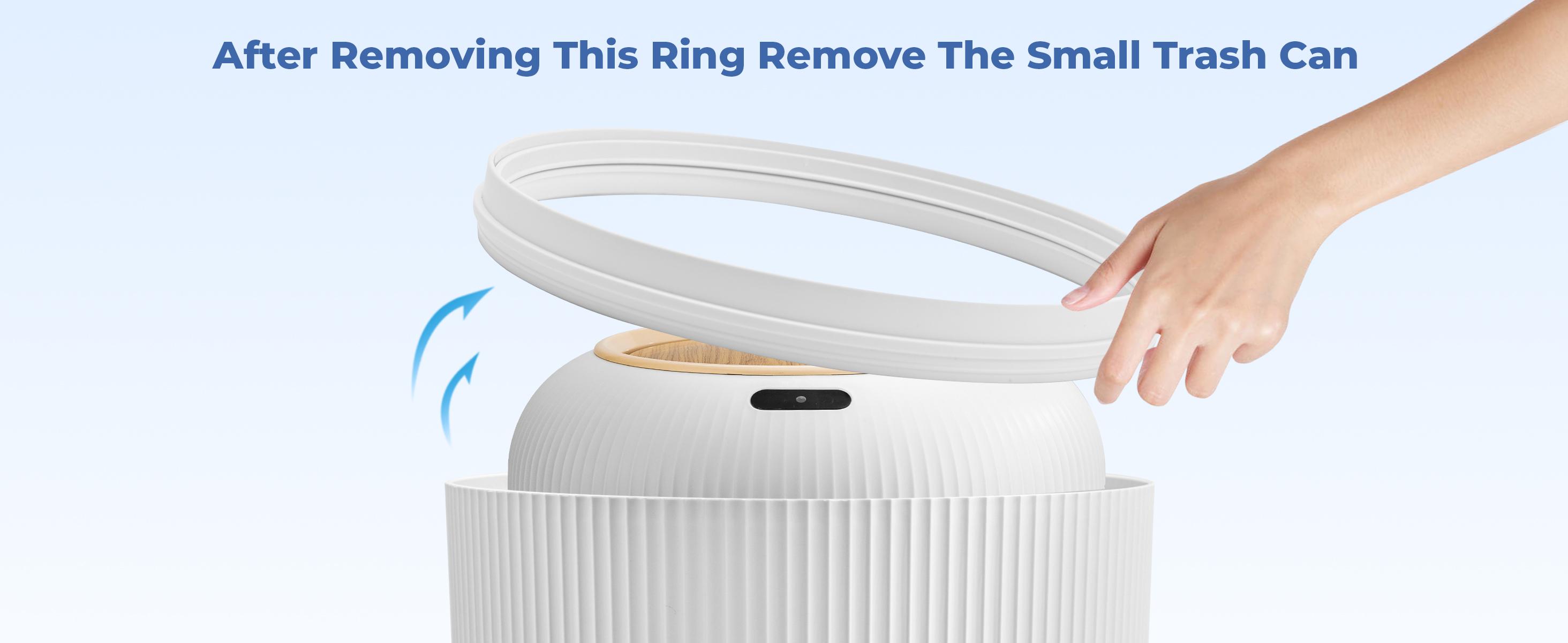 Pukomc Smart Induction Trash Can, Waterproof Plastic Wastebasket for Kitchen, Bathroom, Bedroom, Office, Outdoor, Hands-Free Operation