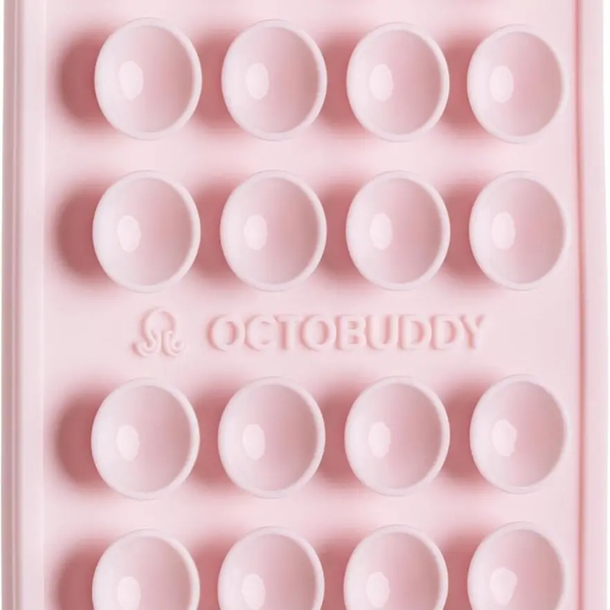 OCTOBUDDY Classic Silicone Suction Phone Case Adhesive Mount - Smartphone/Cellphone Stand, Strong Grip Hands-Free Holder for Selfies, Videos, Easy Installation, iPhone/Android Compatible, 2.25in x 3.25in Chalk Pink, Mobile Accessory, Selfie Users
