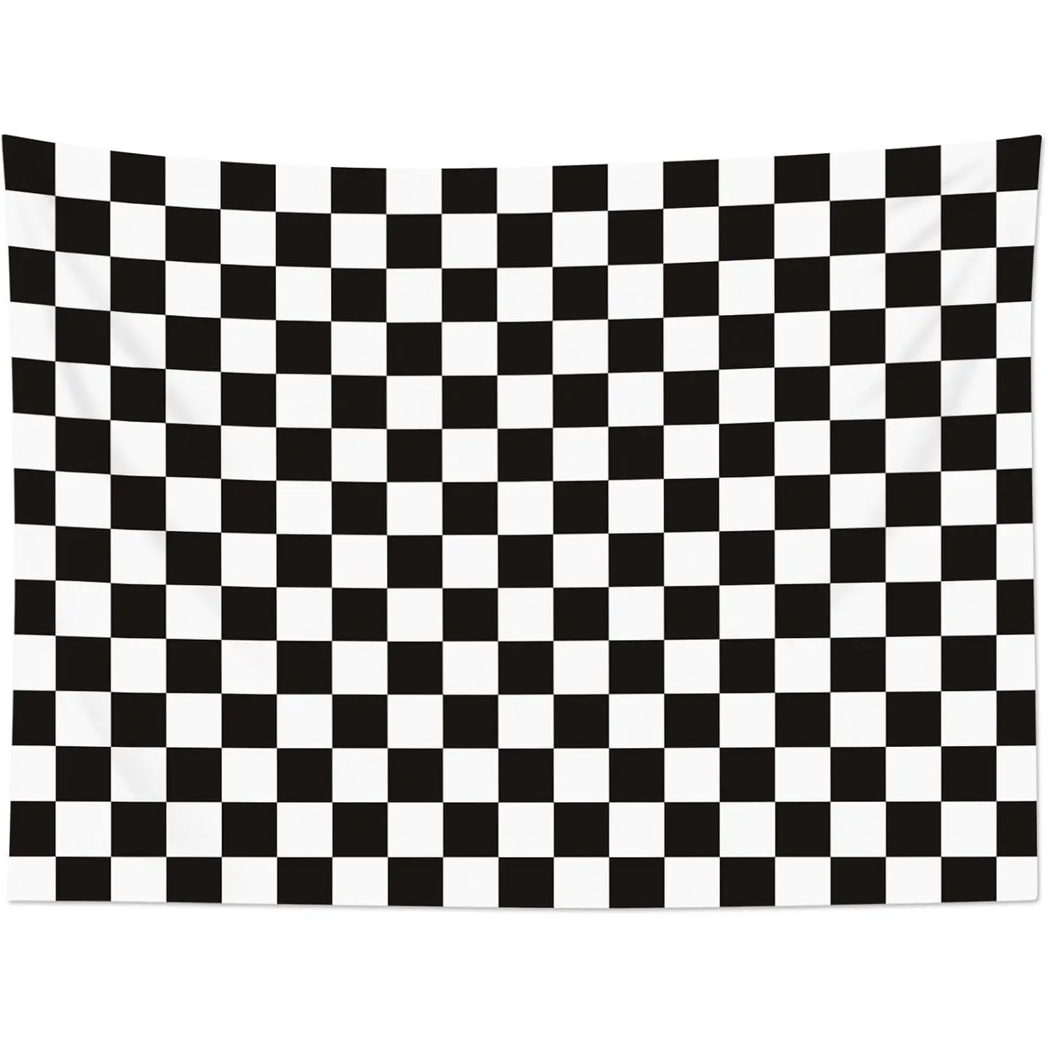 Retro Black and White Checkered/Plaid Synthetic Tapestry - Waterproof Artwork Print Home Decor Decoration, Comfortable Indoor Use Wall Hanging for Bedroom, Christmas Party Backdrop