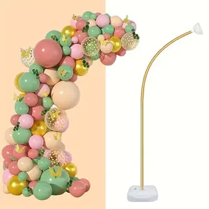 Single Balloon Arch Support with Base, Flexible Bendable Design, Balloon Garland Frame, Complete Background Decor for Home, Courtyard and Lawn Celebration
