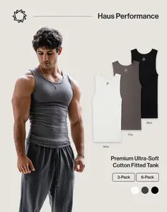 Haus | Premium Ultra-Soft Cotton Fitted Tanks 3 Pack / 6 Pack