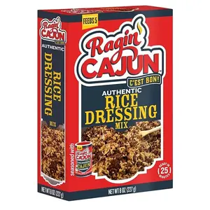 Ragin' Cajun Rice Dressing - 8 oz Box, No MSG, Authentic Louisiana Creole Rice Mix, Perfect for Quick Family Dinners, Ground Beef or Sausage Sides, Easy Cajun Recipe