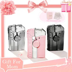 Mother's Day Gift-[No Gas] Elegant Windproof Lighter for Ladies, Multi-Functional Adjustable Flame Lighter,  Durable  Spinning Top Design, Home Candle Lighting & Outdoor Camping Essential, Creative Birthday Anniversary Gift for Girlfriend,Wife,Mom