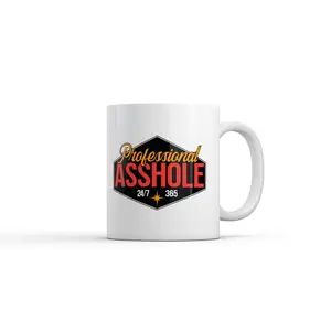 Professional Asshole Mug Funny Sarcastic Graphic Novelty Coffee Cup - 11oz Funny Coffee Mugs Ceramic Printed Drinkware Cup