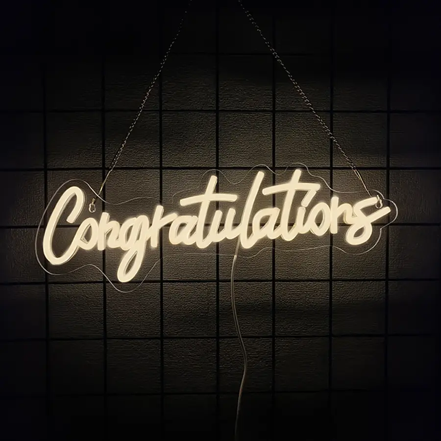 Congratulations Neon Lights, Graduation Party LED Neon Signs Congratulate Graduates Graduation Party Backdrop Decorations Wedding Decorations Congrats Neon Sign