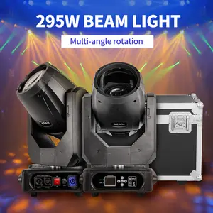 PAIDUN 2PCS 14R 295W LED Beam Moving Head Spot Light DMX512 17Gobo Rainbow Effect Stage Lighting Flight Case