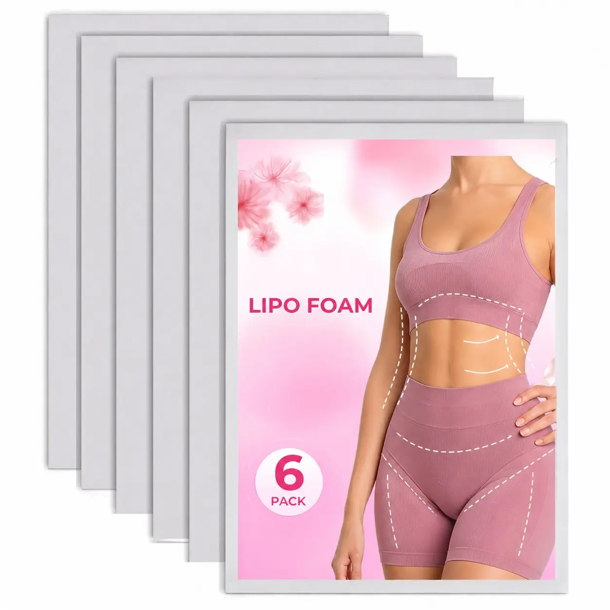 6 Pack Lipo Foam Compression Pads Soft High Density Foam Inserts for Waist & Abdomen Support