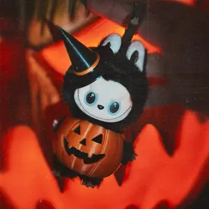 3D Printed Pin For Love Labubu Adorable Witch Hat Headband & Jack-O-Lantern Halloween Accessory Set!