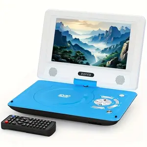 EDVD 11.5-inch Blue Portable DVD Player with 5-Hour Rechargeable Battery Home Theater Surround System Remote Control Car Charger Adapter RCA CD Player Karaoke Machine Headphone Box Audio cd player Cd