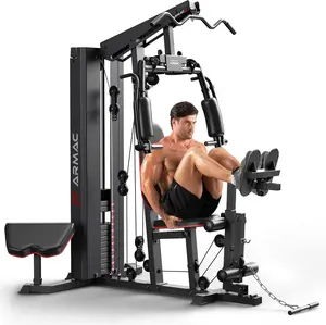 【live only】ARMAC Home Gym, FMW1 Multifunctional Workout Station for Leg Press, Home Gym Equipment with 150LBS Weight Stack, Full Body Workout Equipment for Home Exercise Fitness