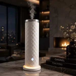 Waterless Scent Diffuser Luxury Hotel Style Cold Air Diffuser Oil Machine for Home 1000 Sq Ft Coverage Quiet Nebulizing Aromatherapy with Remote Elegant White Design