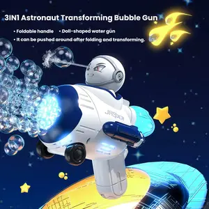 2-in-1 Bubble Gun & Water Blaster | Bubble toys Automatic Electric Bubble Machine for Kids, Spaceship & Astronaut Design with 80ml Bubble Solution, Foldable Handle/For Kids Ages 3-6/Outdoor Summer Toys for Kids/Backyard Toys