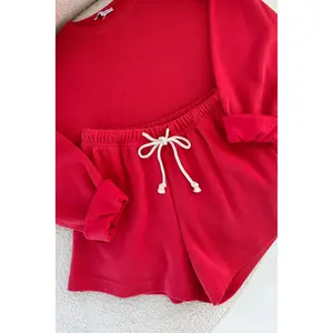 Sunkissed Rope Drawstring Shorts in Papaya