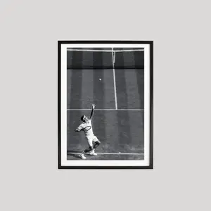 Black and White Tennis Wall Art, Minimalist Athlete, Iconic Tennis Legend Poster, Modern Sports Home Decor, Printable Wall Art