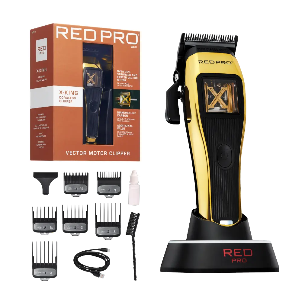 Red PRO X-King Vector Motor Cordless Clipper