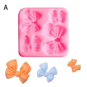 Silicone Cake Decorating Mold, Baking Supplies, Baking Tools, 1 Count Bowknot & Candy Series Chocolate Fondant Mold, Candy Mold for Creative Cake and Cupcake Designing, Silicone Molds