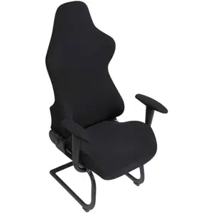 Ergonomic Office Computer Gaming Chair Cover Stretch Polyester Cover Suitable for Reclining Racing Game Chair Black (Without Chair)