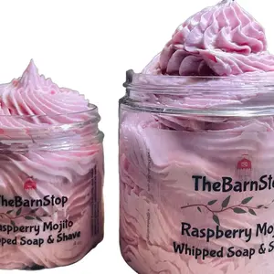 Whipped Soap Raspberry Mojito - Whipped Shave Soap, Body Wash, Shaving Cream - Refreshing Raspberry Scent - Handcrafted Luxury Skincare Fragrance Blend hygiene products