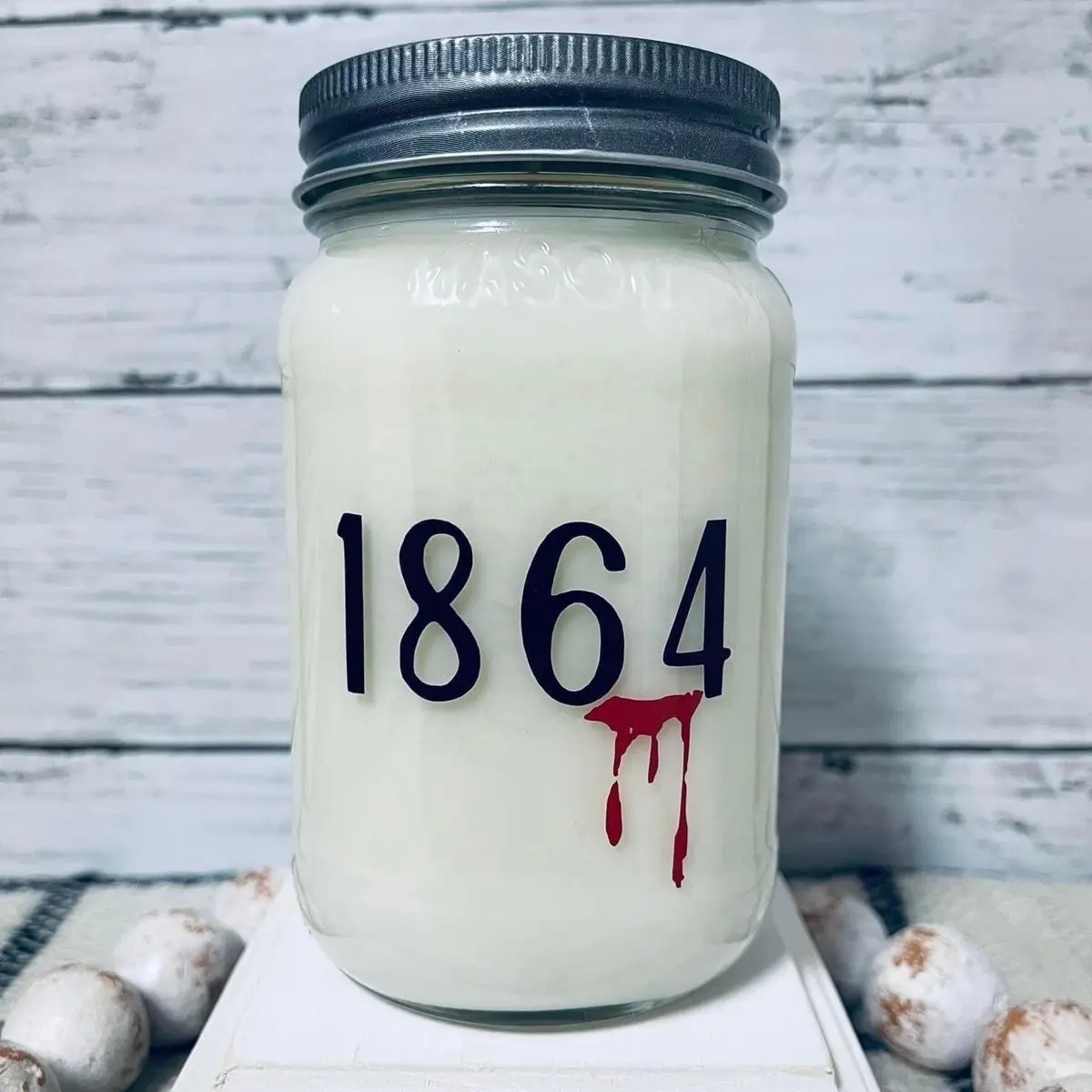 1864/soy candle/vampire/ Gift/1 wick/mason jar