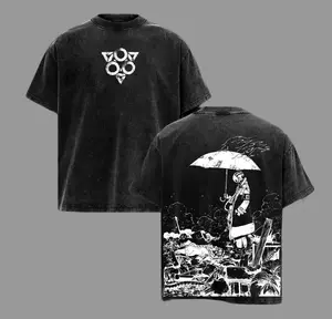 Gachiakuta x Rudo & Enjin Vintage Unisex Oversize Anime Manga Acid Washed Heavyweight Cotton T-shirt, graphic tee,anime merch fan, outfits men,boys merch