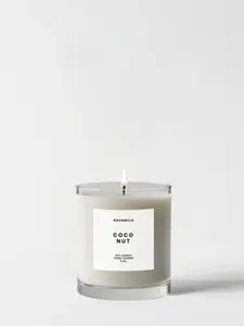 Navabella Coco Nut Soy Candle - Creamy Tropical Scent with Zesty Lime & Mango Notes - Soft Smooth Base of Coconut Milk & Pineapple - Indulgent Household Scented Candle